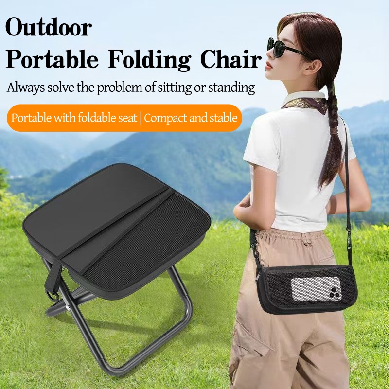 Outdoor Adventure With No Backpack - Tabouret pliable portable 7V, léger, pour