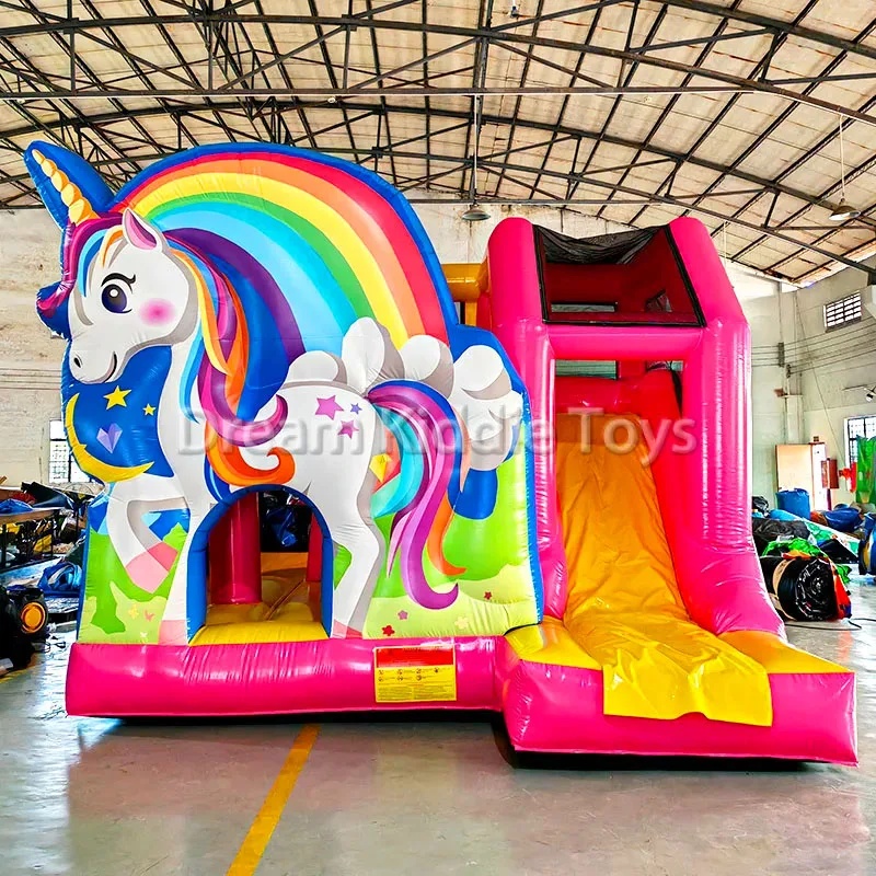 Outdoor Adventure Kids Party - Château gonflable en PVC Licorne Arc-en-ciel