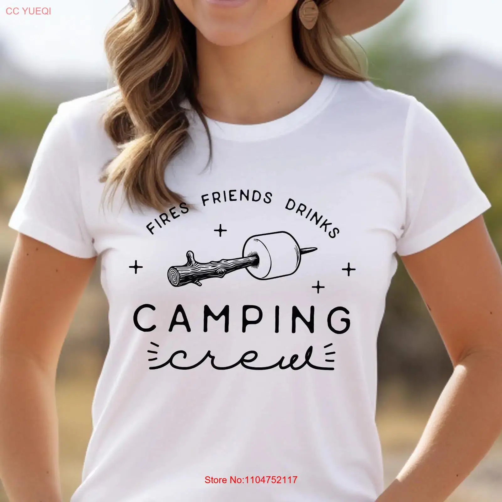 Outdoor Adventure Friends - T-shirt Camping Crew vintage, effet délavé,