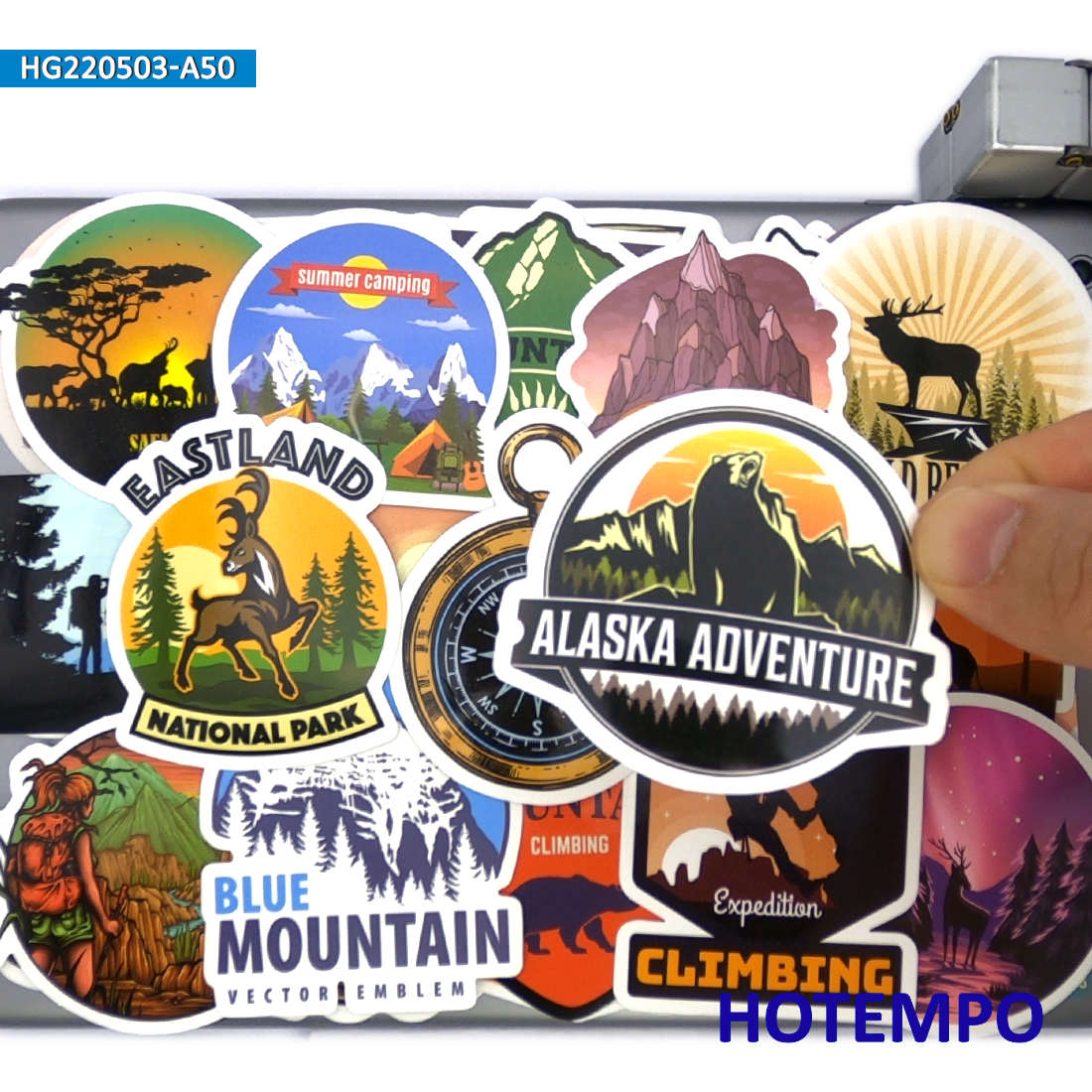 Outdoor Adventure World - Ensemble d'autocollants de voyage du monde