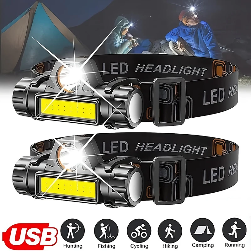 Lampe frontale LED COB Recharg - Headlamp Waterproof Rechargeable avis et prix