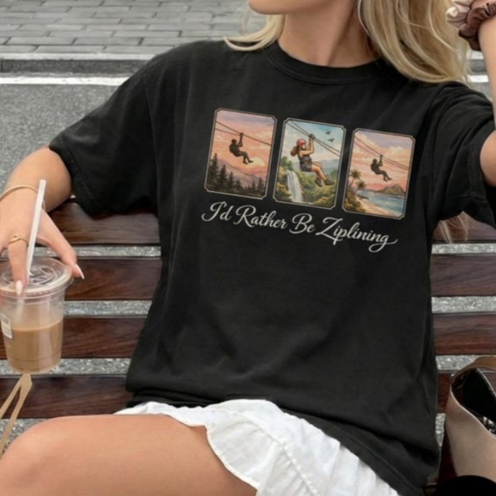 T-shirt « I'd Rather Be Ziplin - Outdoor Adventure Ziplines & Waterfall Puerto Vallarta avis et prix
