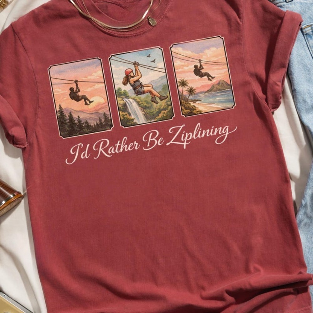 T-shirt « I'd Rather Be Ziplin - Outdoor Adventure Ziplines & Waterfall Puerto Vallarta avis et prix